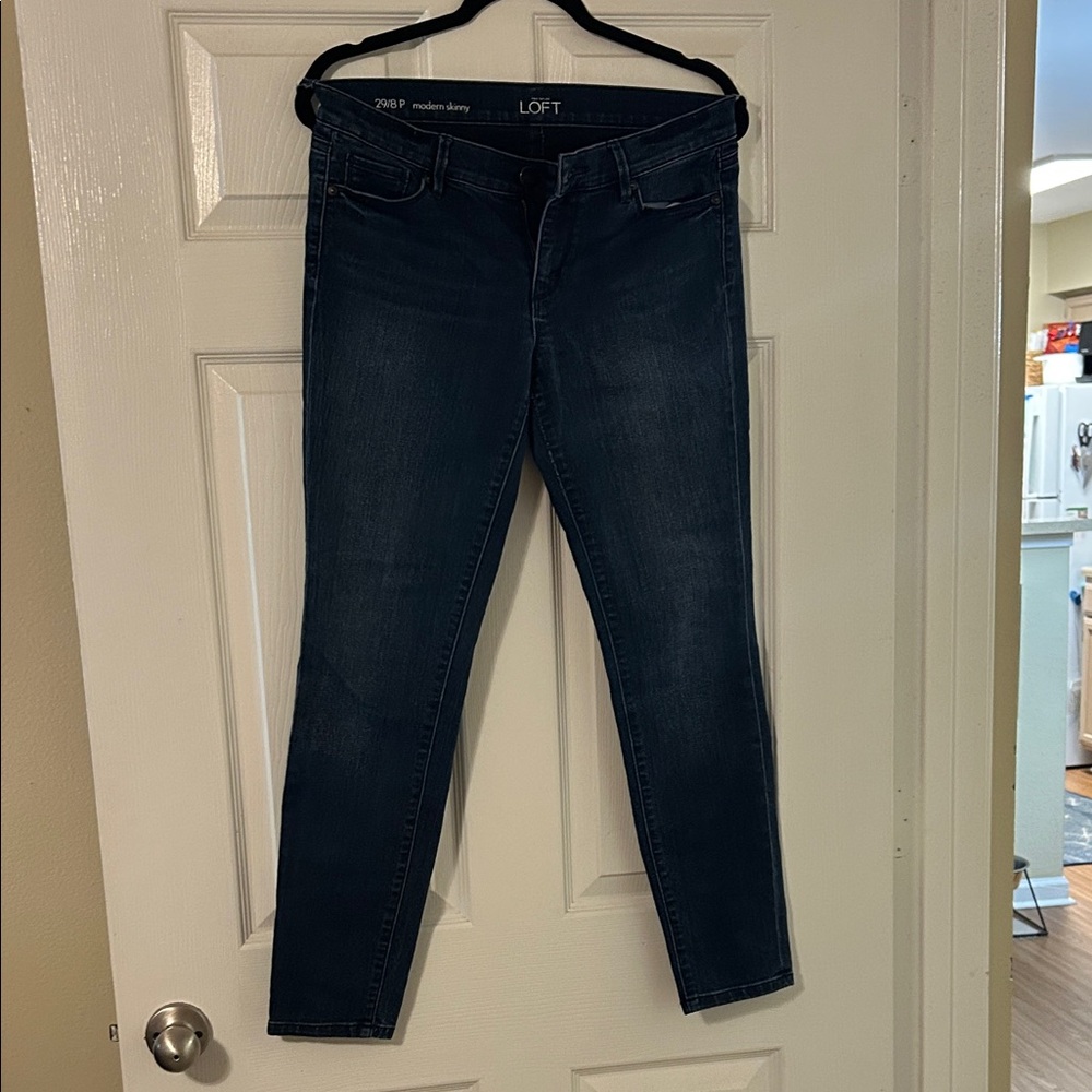 LOFT Women's Deep Blue Skinny Jeans